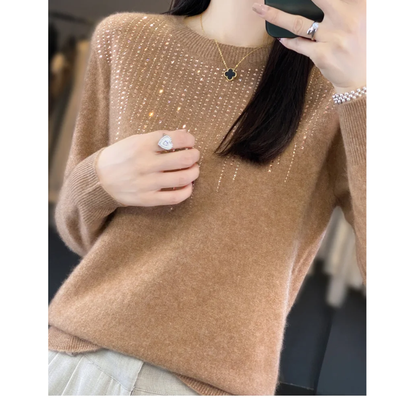 Stilla | Dame Pullover Af Blødt Strik Med Skinner Detaljer