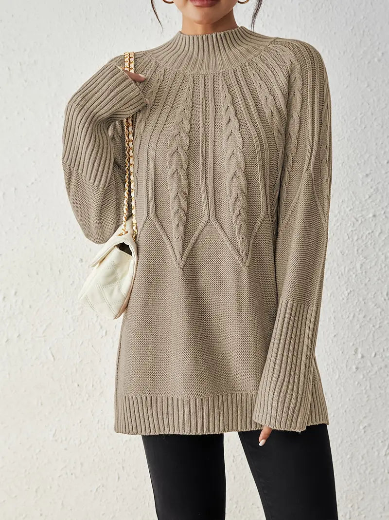 Stilla | Dame Trøje Med Krave Strik, Jacquard, Akryl, Efterår/