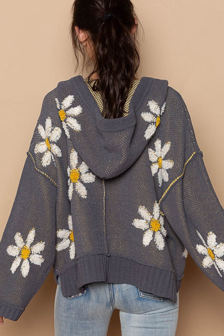 Stilla | Floral Hættetrøje med Blødt Stof