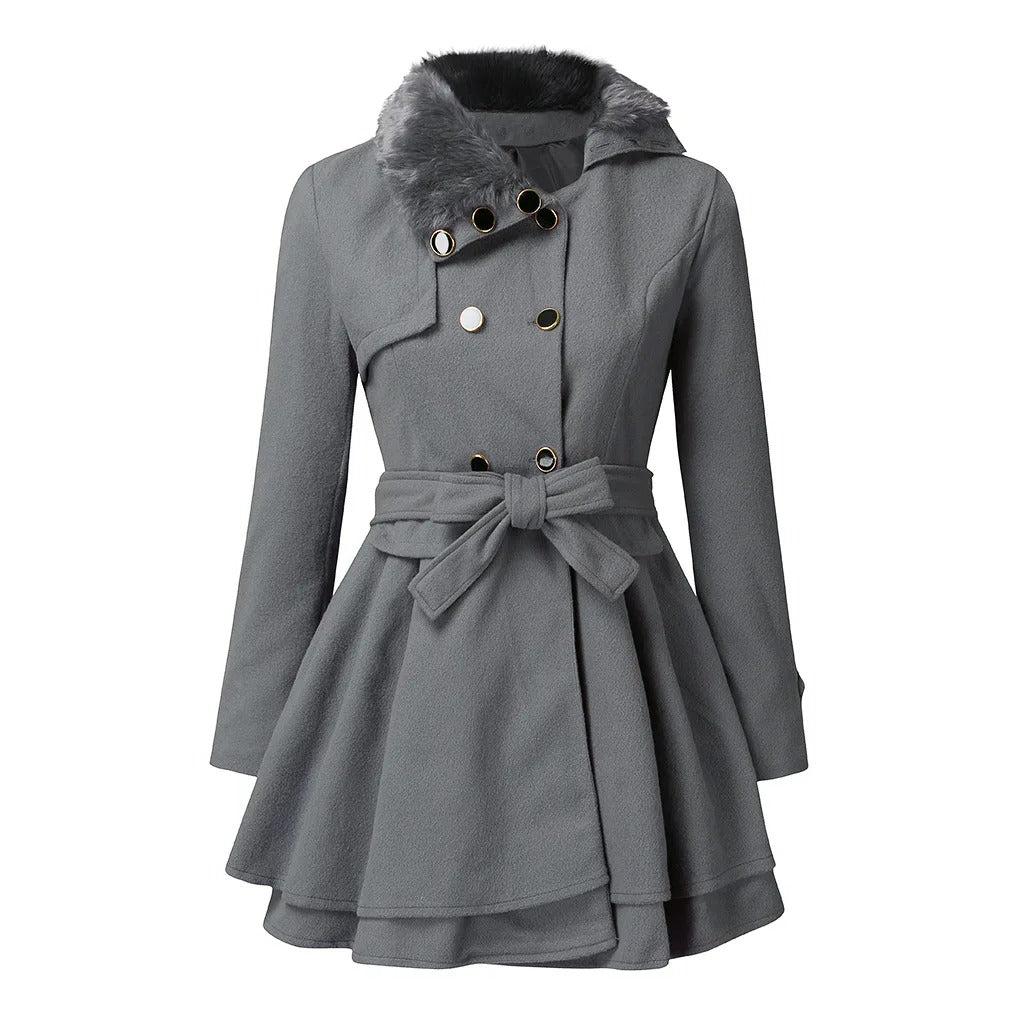 Stilla | Trench Chic Med Vegetabilsk Pels-look For Et Luksuriøst Look