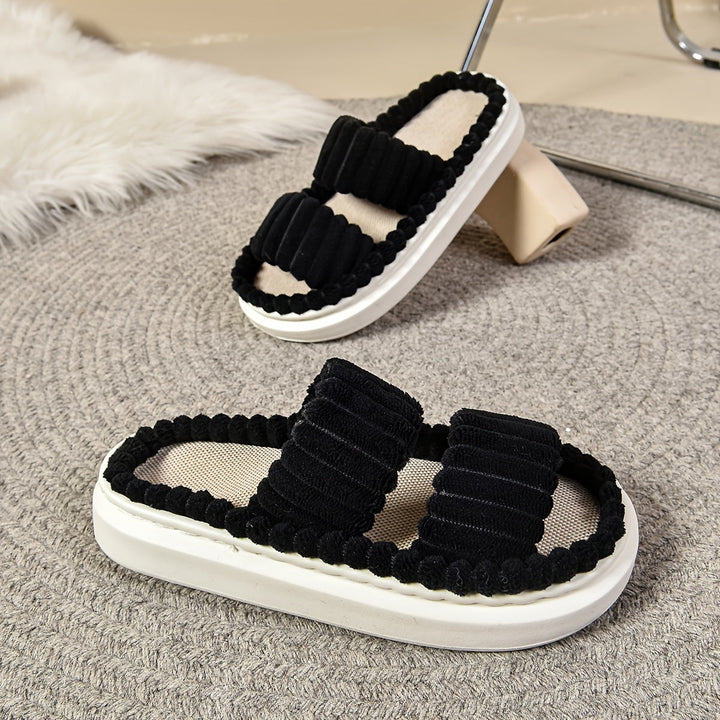 Stilla | Dame Tofarvede Sandaler Stof Med Striber