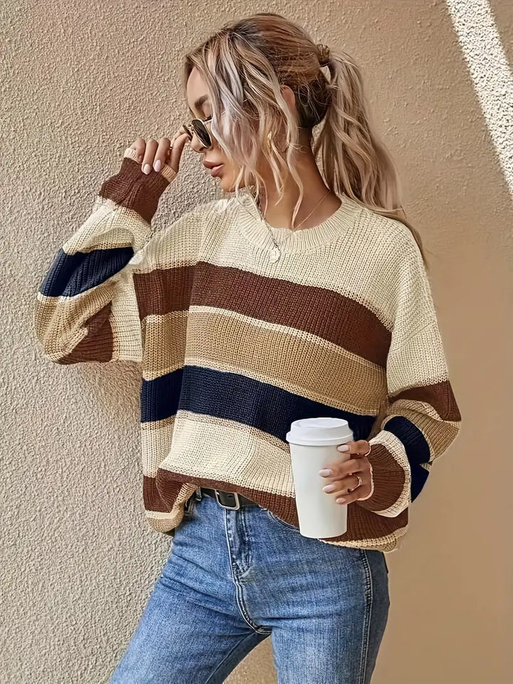 Stilla | Pullover med stribet strik