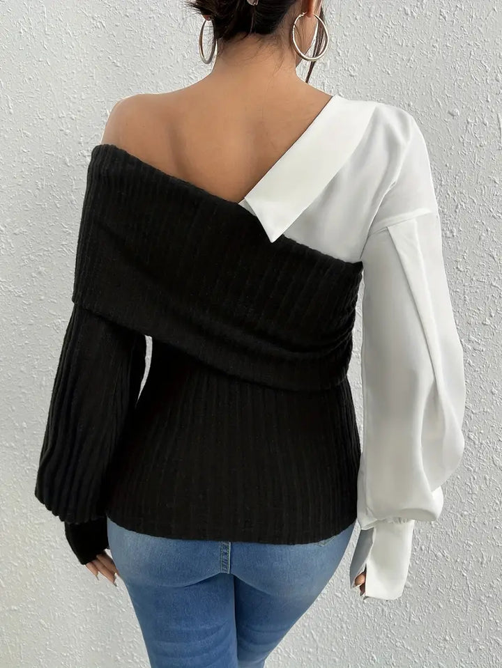 Stilla | Top Chic i Asymmetrisk Strikstof