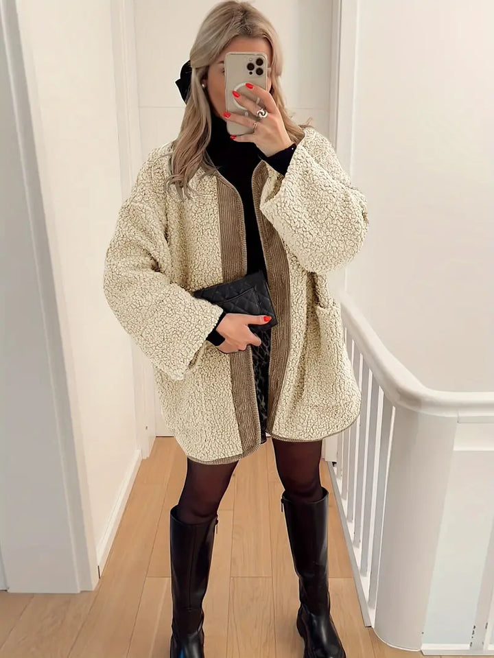 Stilla | L fluffy teddyjakke