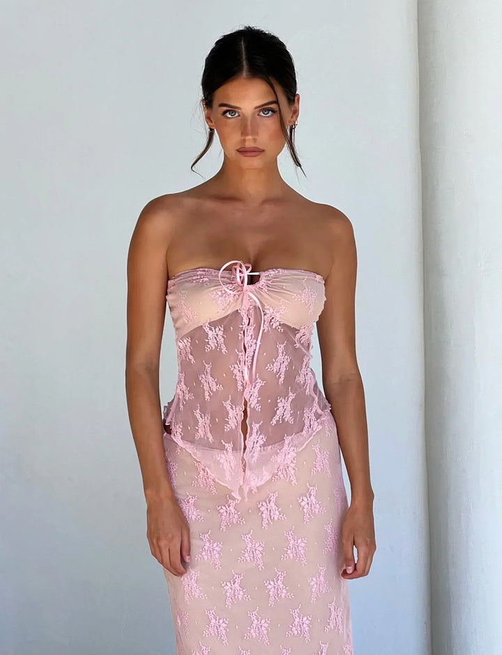 Stilla | Elegante Gennemsigtig Top Med Nederdel