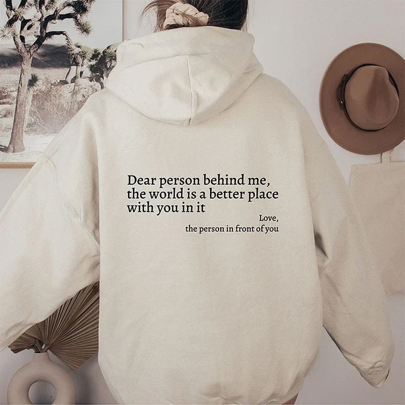 Stilla | Kære Person Bag Mig' Sweatshirt Med Hætte