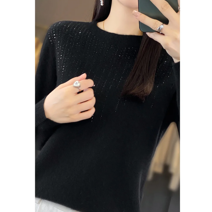 Stilla | Dame Pullover Af Blødt Strik Med Skinner Detaljer