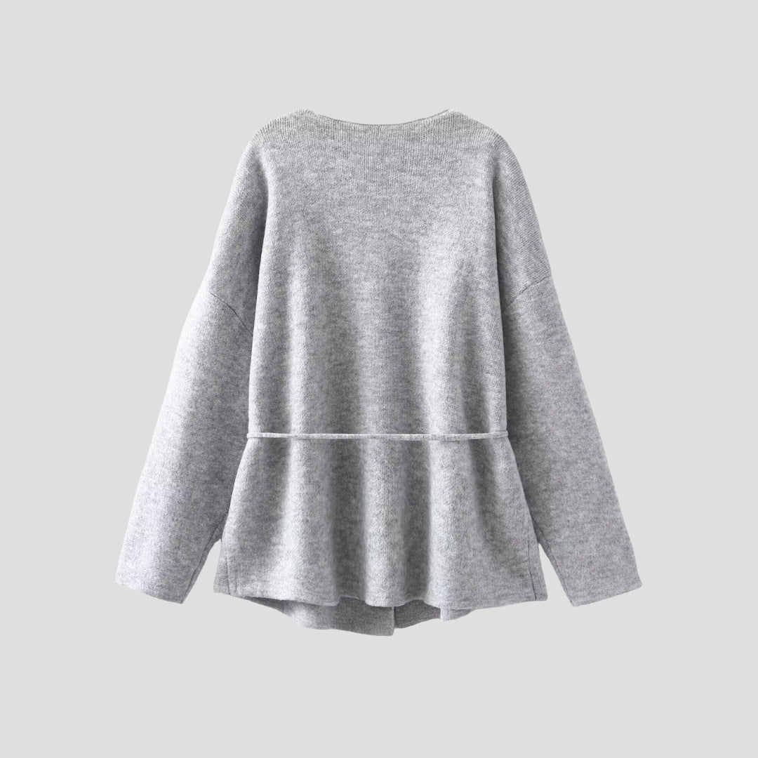 Stilla | Kvinder Bælte Peplum Strikketrøje