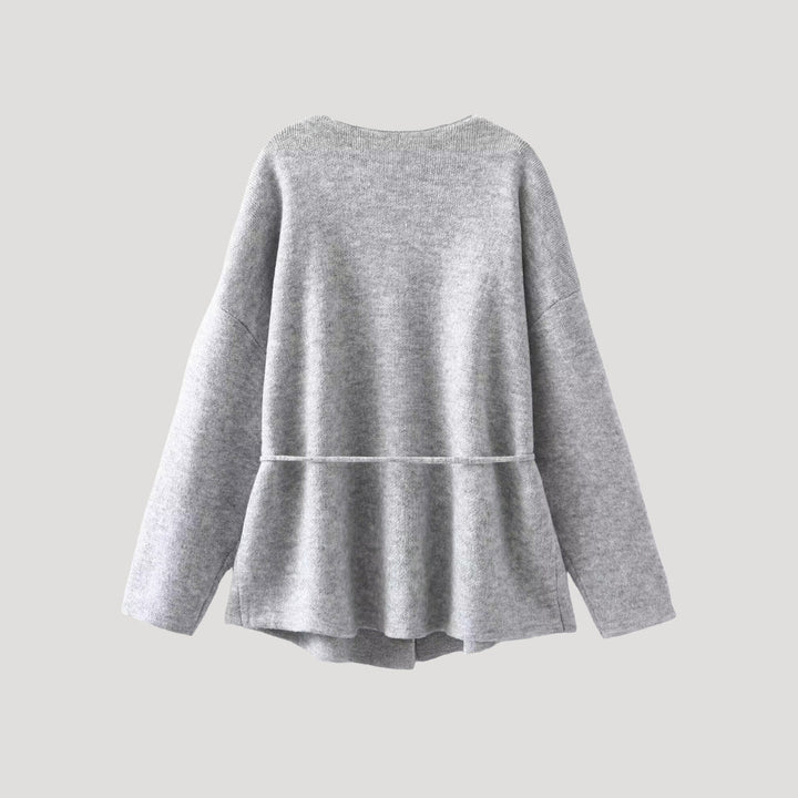 Stilla | Kvinder Bælte Peplum Strikketrøje