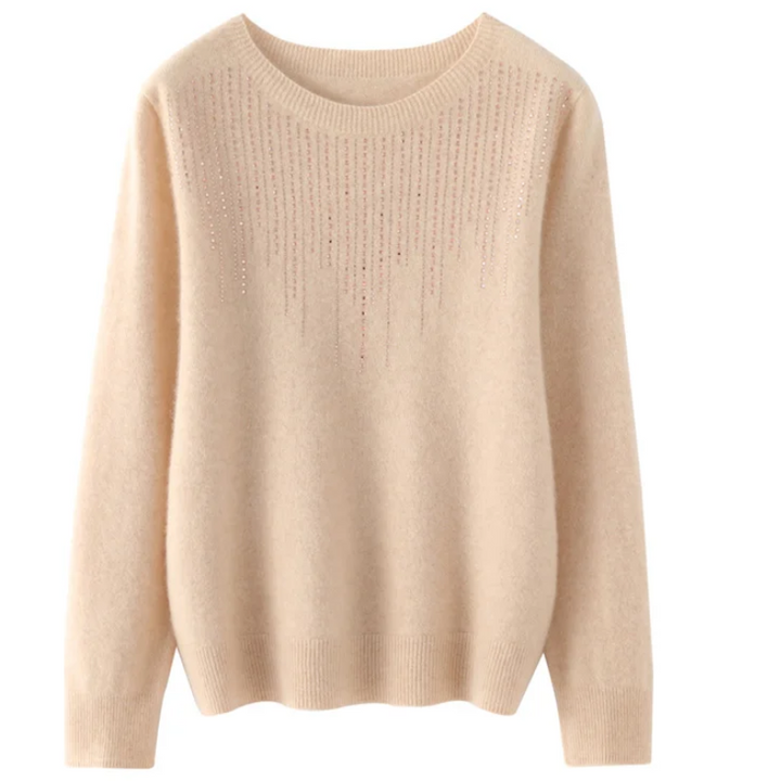 Stilla | Dame Pullover Af Blødt Strik Med Skinner Detaljer