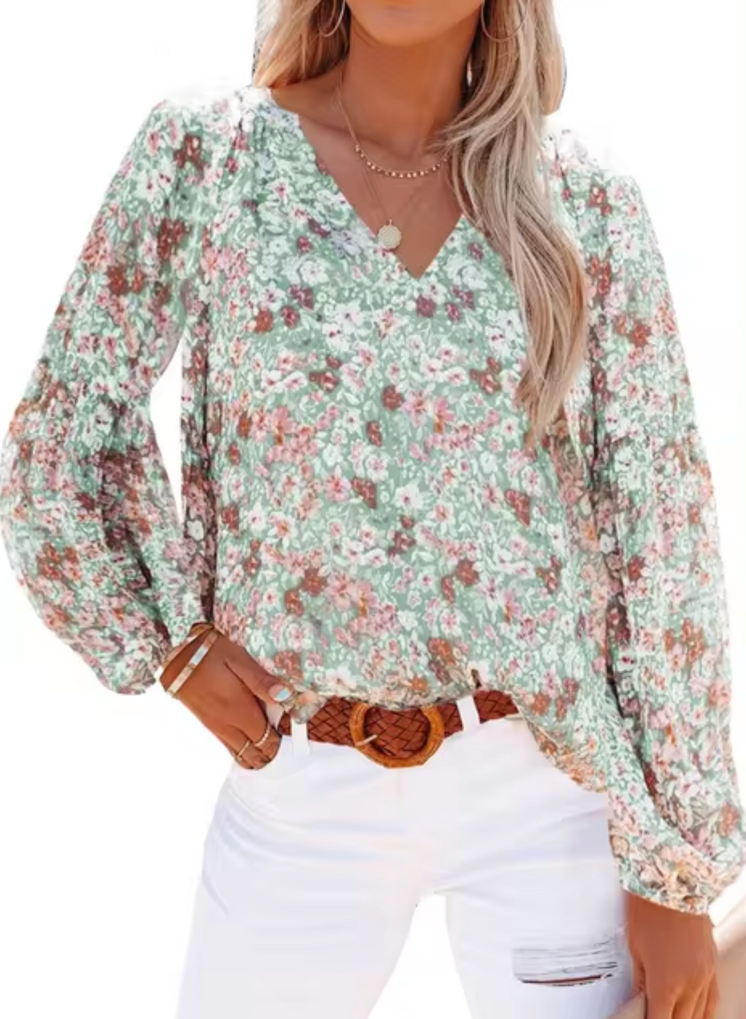 Stilla | Bluse i chiffon med blomsterprint