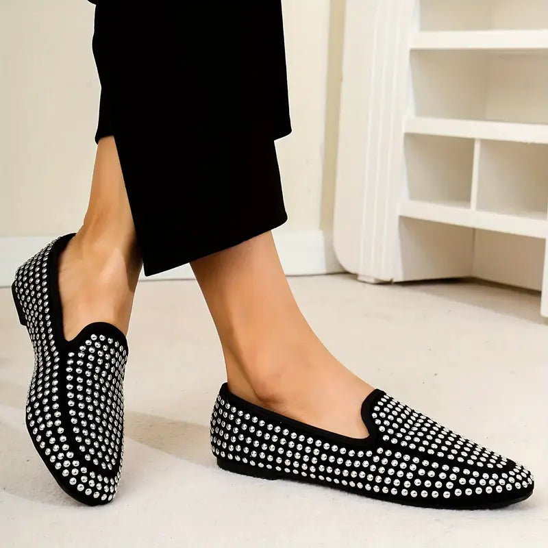 Stilla | Dame Sommer Mokkasiner Skinnende Slip on Sko, Lette Og Komfortable