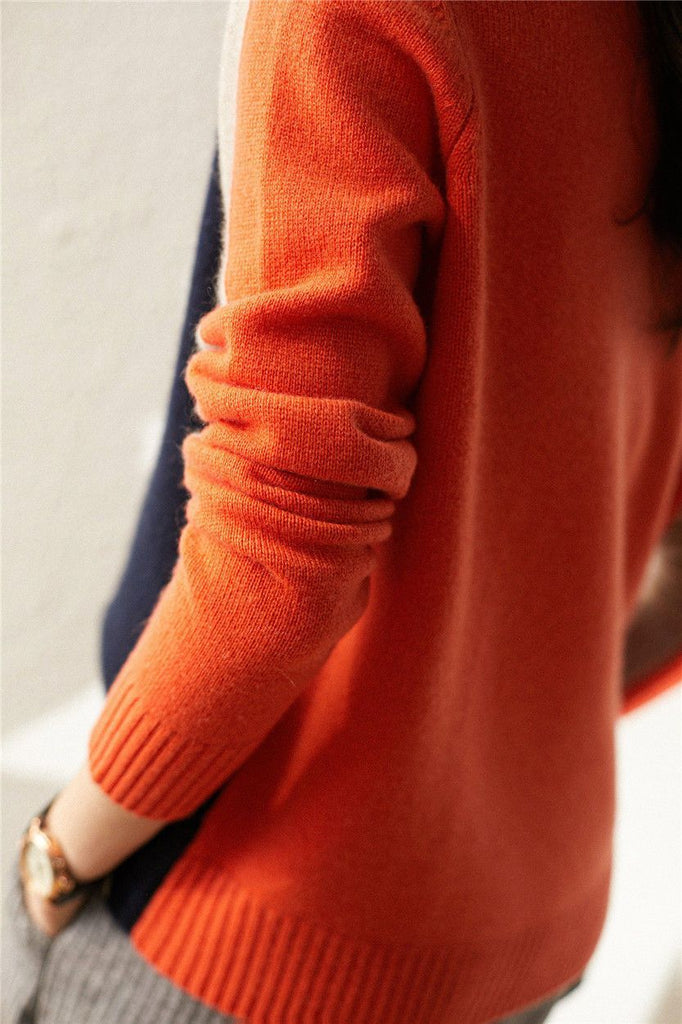 Stilla | Pullover med Farveblok-Design og Moderne Snit - Perfekt til Kontor og Fritid