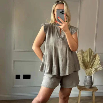 Stilla | Rynkede Shorts & Top Sæt