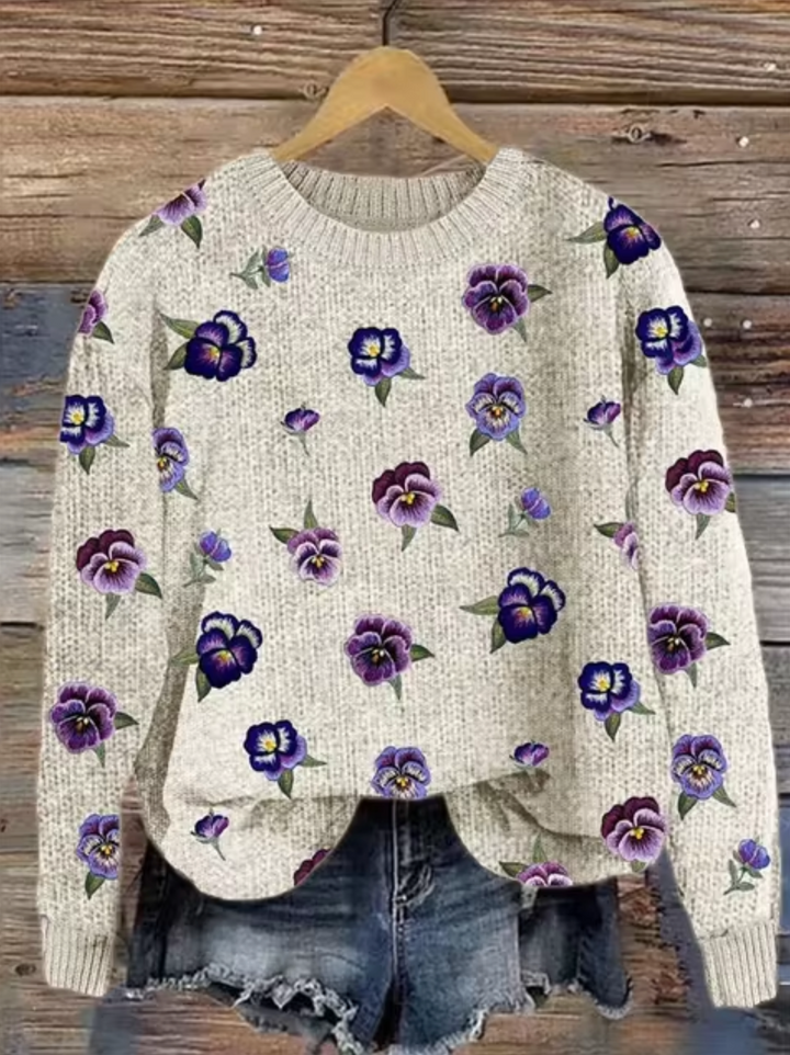 Stilla | Strikpullover Med Print
