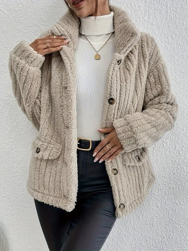 Stilla | Vendbar Velour Strikjakke Med Knapper