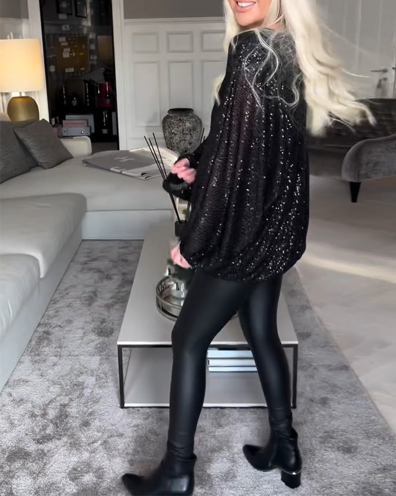 Stilla | Elegant Top Med Pailletter