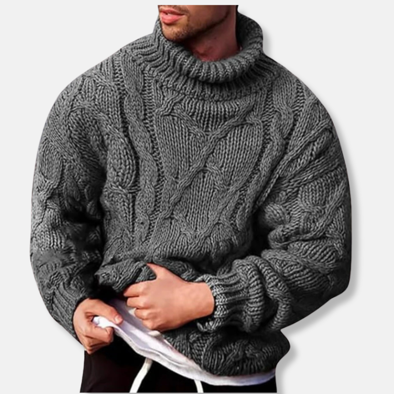 Stilla | Rullekrave Uldblanding Løs Pasform Flettemønster Pullover