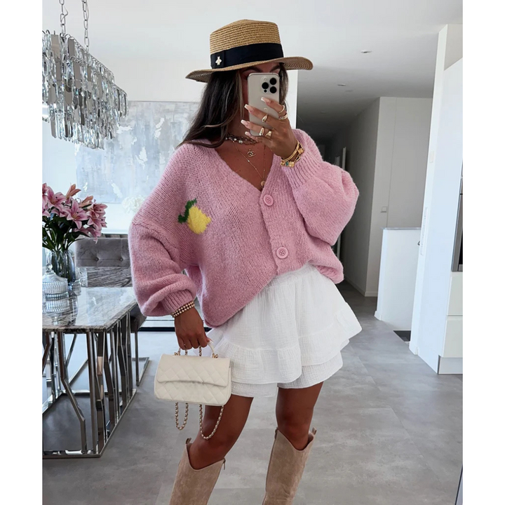 Stilla | Damens Cardigan i Rosa