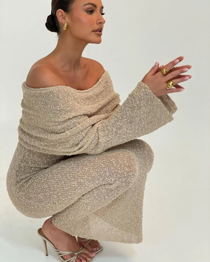Stilla | Off Shoulder Strik Max Kjole