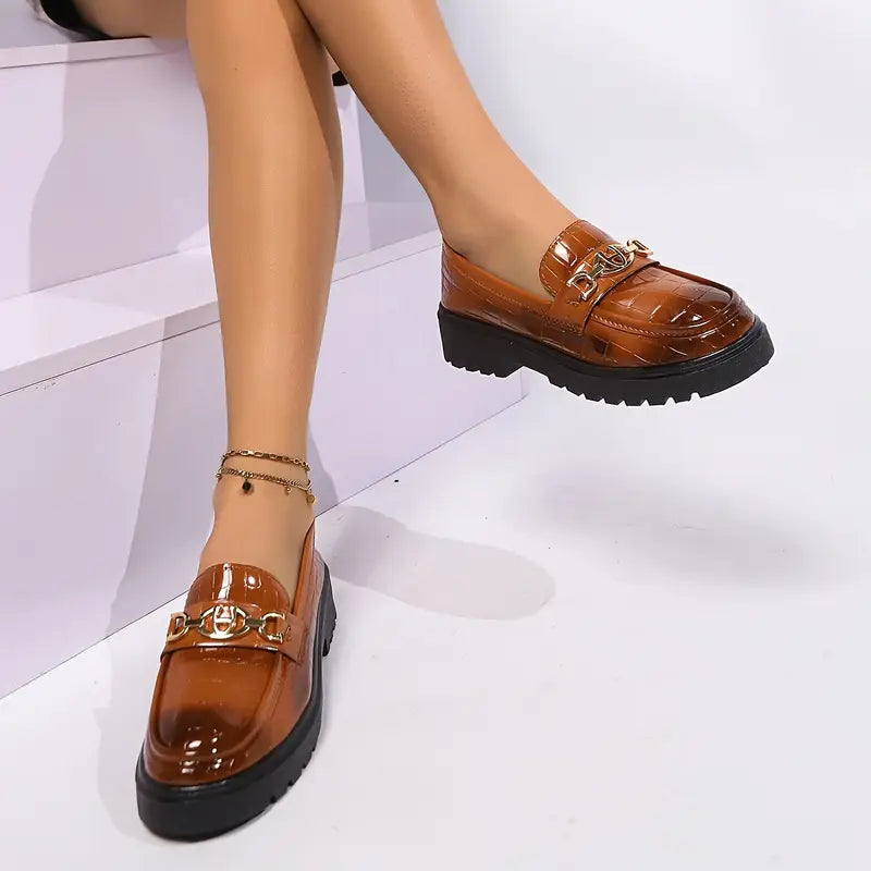 Stilla | Preppy Preppy Geometriske Mokasiner Med Gummi Og Lette Aceent