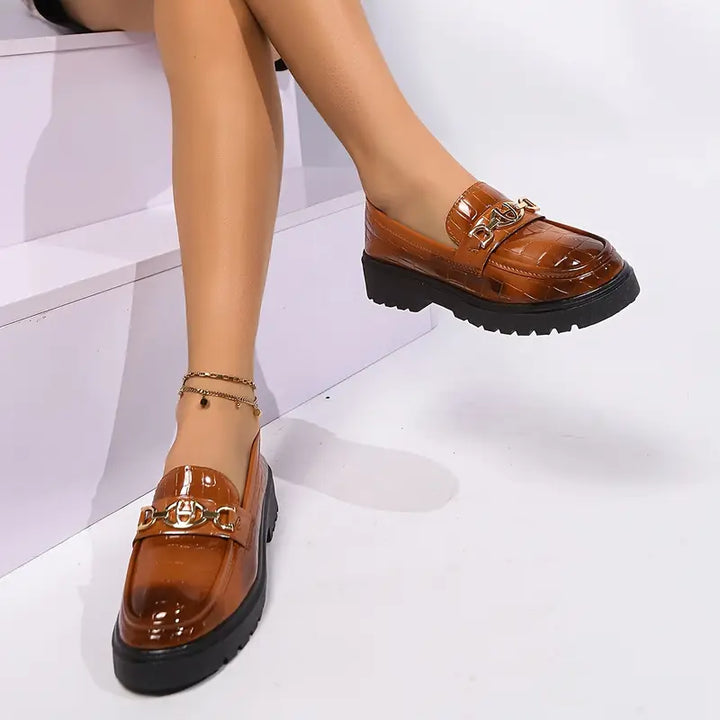 Stilla | Preppy Preppy Geometriske Mokasiner Med Gummi Og Lette Aceent