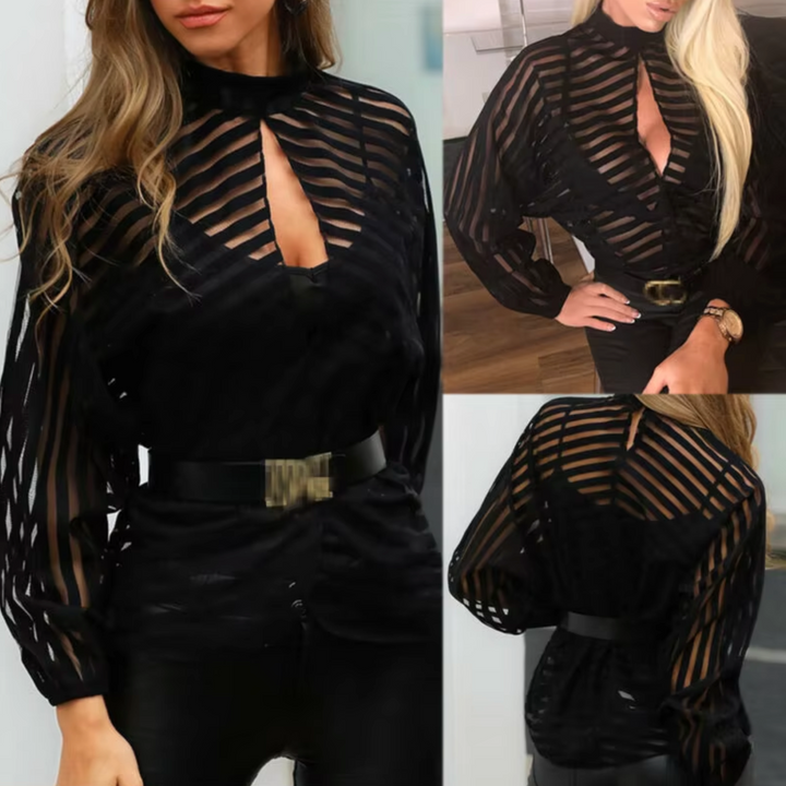 Stilla | Elegant Strikbluse Med Lange Ærmer