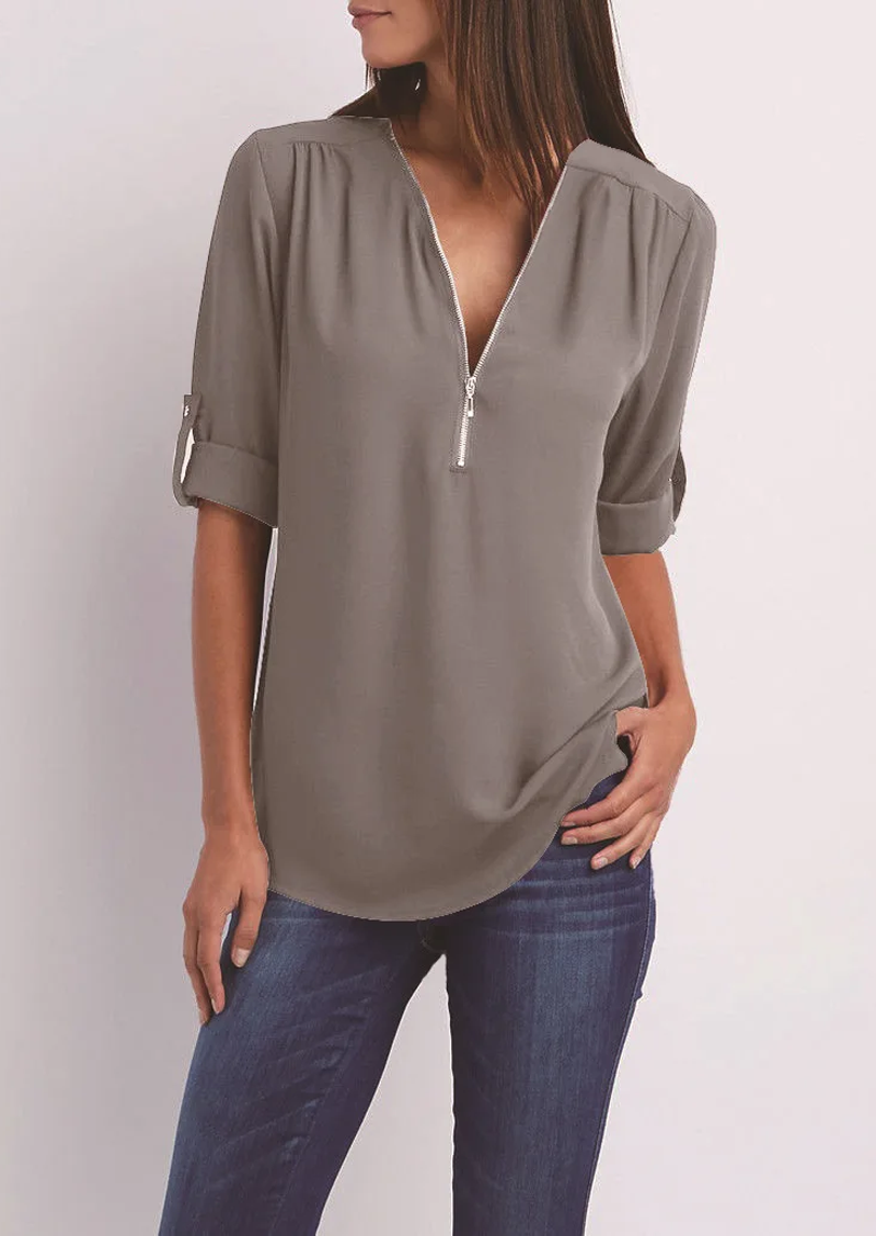 Stilla | Bluse med Lynlås