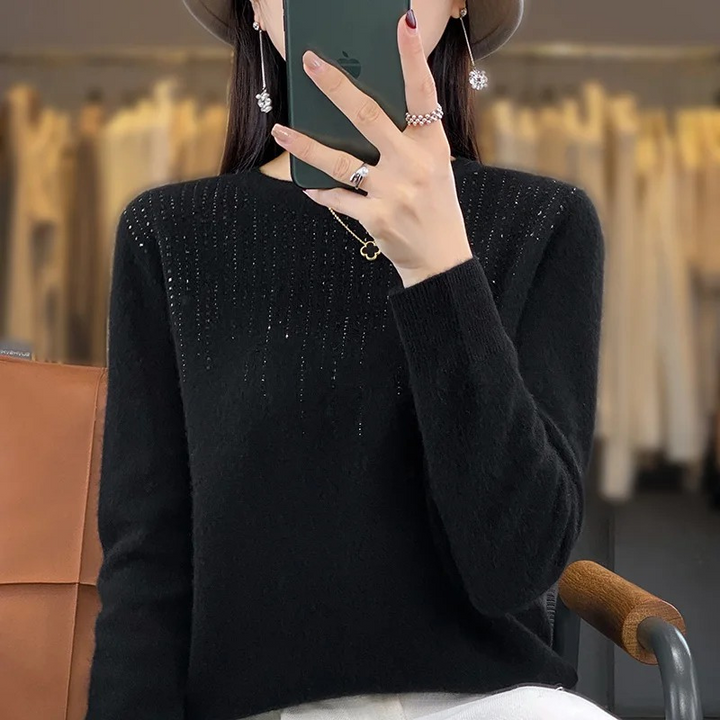 Stilla | Dame Pullover Af Blødt Strik Med Skinner Detaljer