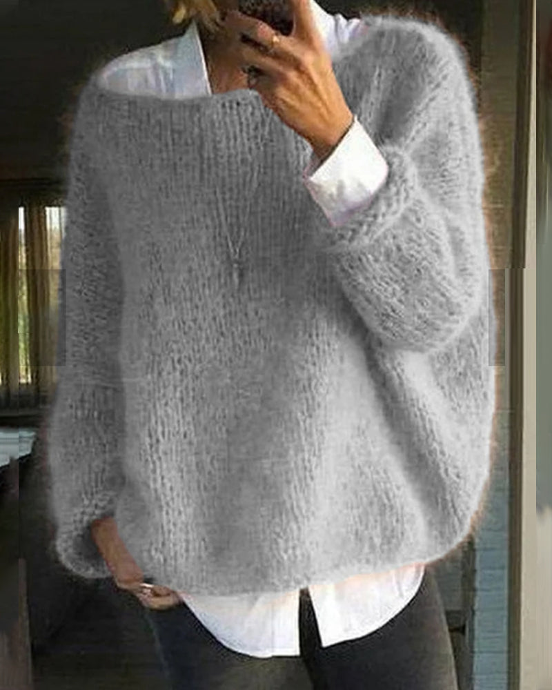 Stilla | Sweater med farvet hals