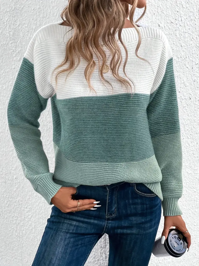 Stilla | Elegant Langærmet Pullover med Faldende Skuldre