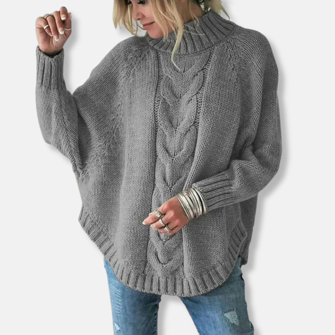 Stilla | Uld Plus Size Rullekrave Sweater Kabelstrik Sweater