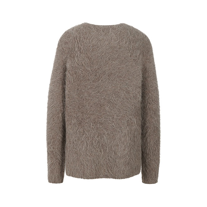 Stilla | Pullover i Blødt Strik Med Rund Halsudskæring i Taupe