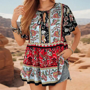 Stilla | Boho blomsterbluse