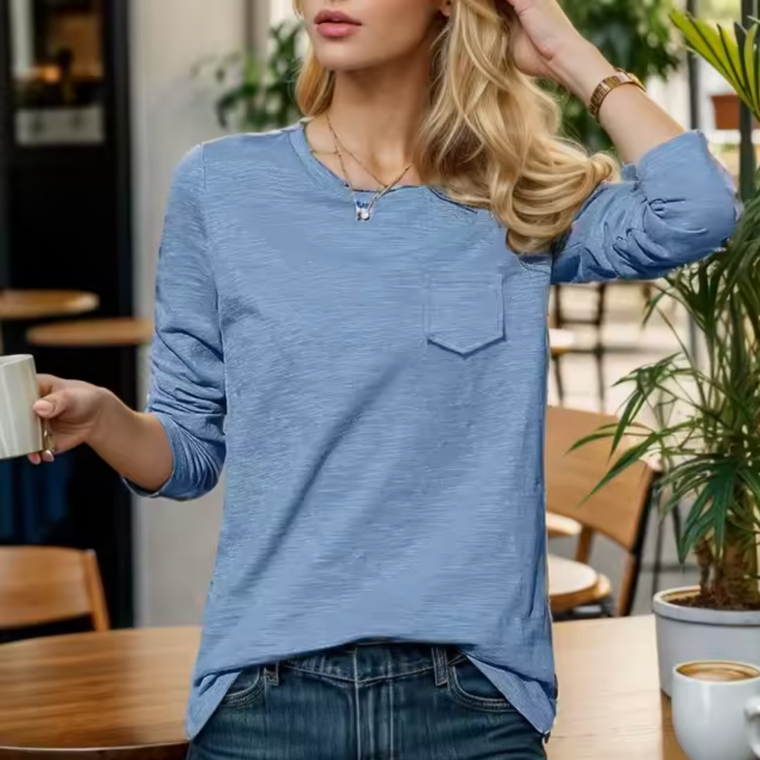 Stilla | T-shirt i bomuld med lange ærmer