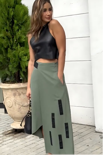 Stilla | Top Komplet Med Korte Snit Og Wrap-look