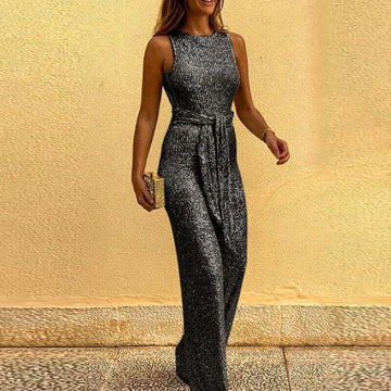 Stilla | Ærmeløs Jumpsuit Med Pailletter