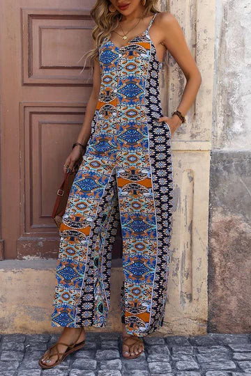 Stilla | Etisk Print V-udskæring Cami Jumpsuit