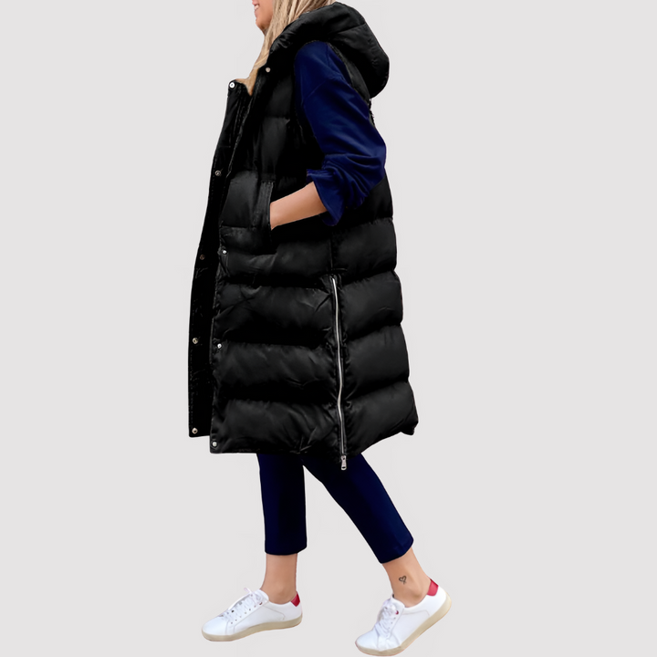 Stilla | Fashionabel Lang Frakke Med Hætte