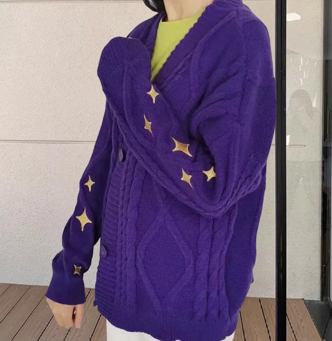Stilla | Broderet Pullover Med Stjernemønster