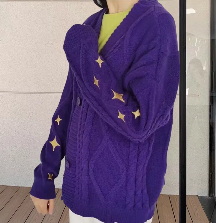 Stilla | Broderet Pullover Med Stjernemønster