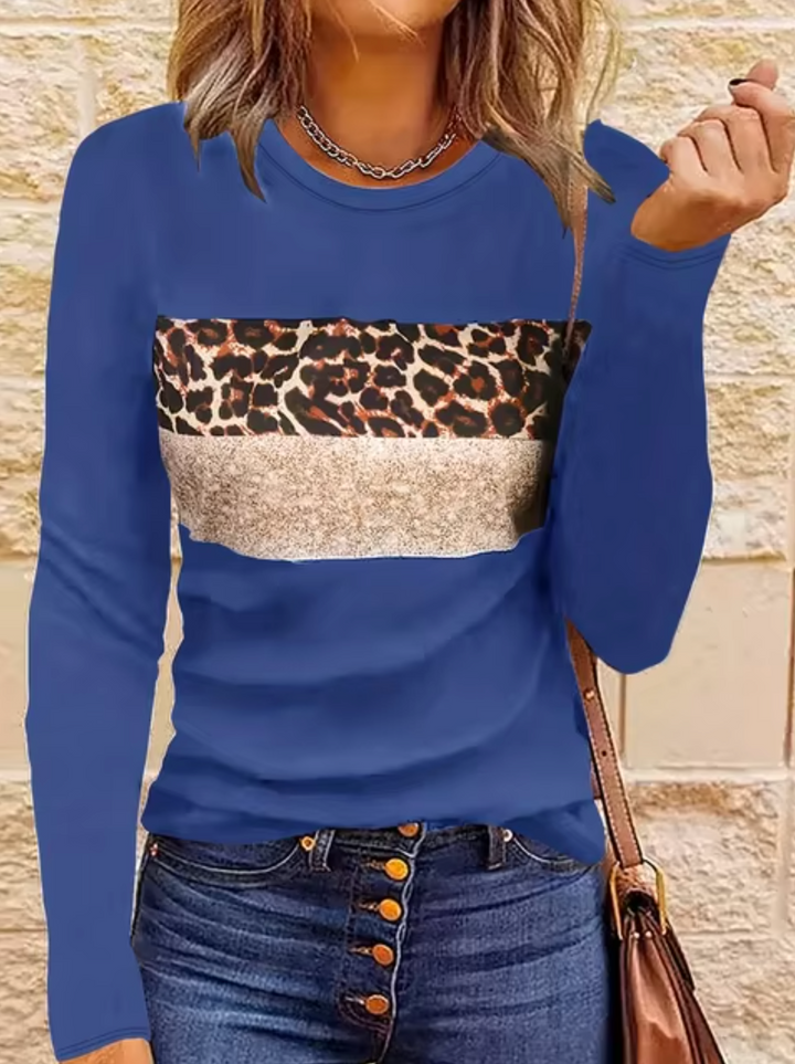 Stilla | Langærmet T-shirt med leopardmønster