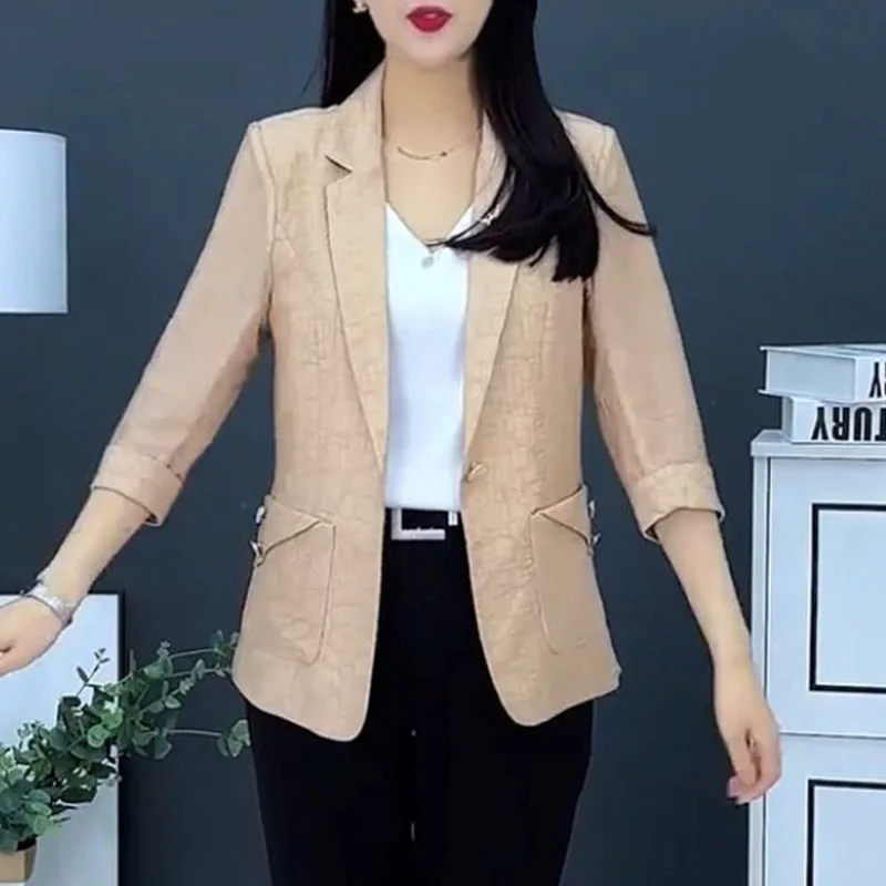 Stilla | Blazer Dame Casual Med Oppbrettede Ærmer