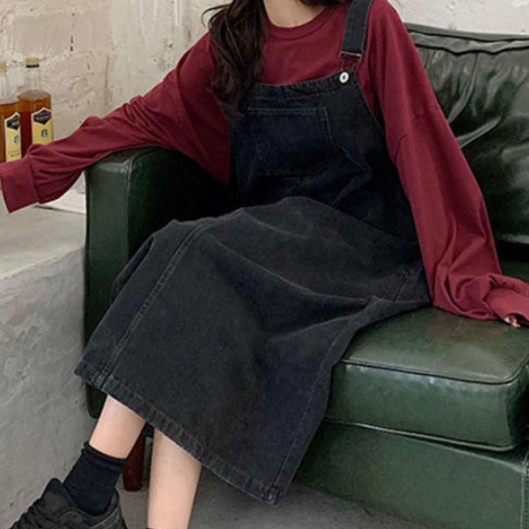 Stilla | Casual Denim Stropkjole Med Foran Lomme