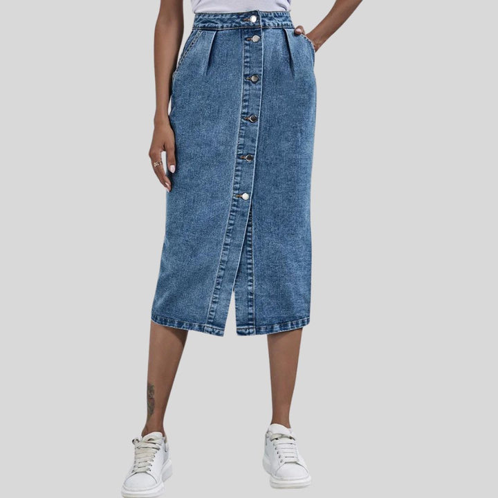 Stilla | Midi Skørt Chic lavet af Jeans