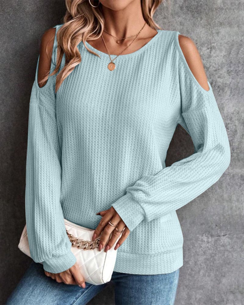 Stilla | Casual Sweater Med Skulderfri Og Lange Ærmer