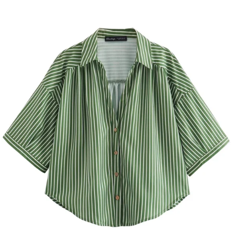 Stilla | Stribet Damen T-shirt Sæt Linnen