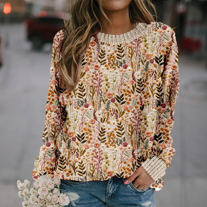 Stilla | Blomsterdesign Strikpullover