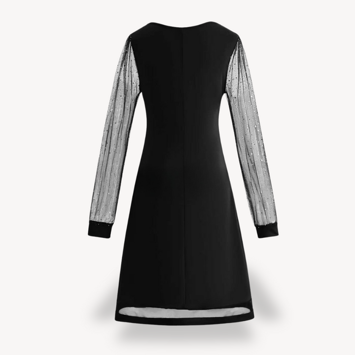 Stilla | Kvinders Sorte Chiffon Festkjole