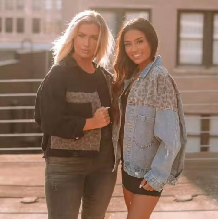 Stilla | Jeansjakke Med Leopard Patch